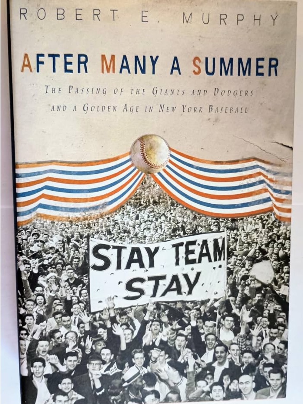 After Many a Summer - Vintage Baseball Art Print (Cream, Blue, Orange)